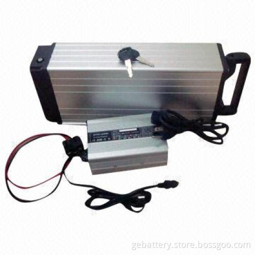 48V/10Ah LiFePO4 Batteries Rear Rack Bike Batteries Pack, Measuring 80 x 148 x 365mm